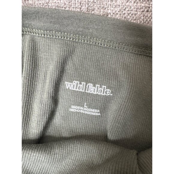 Wild Fable Womens Size Large Ribbed Tank Tops Set of 2 Green & Multicolor Trim - Picture 8 of 13